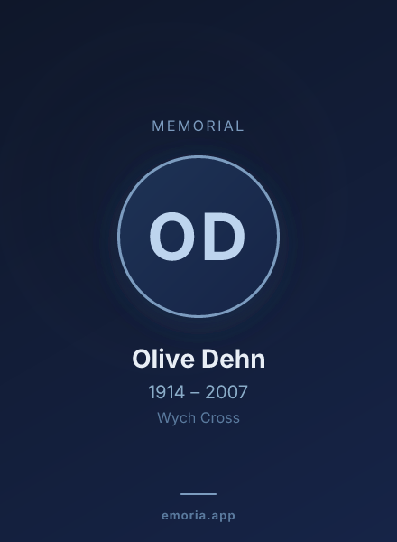 Memorial portrait of Olive Dehn