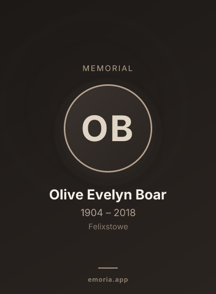 Memorial portrait of Olive Evelyn Boar