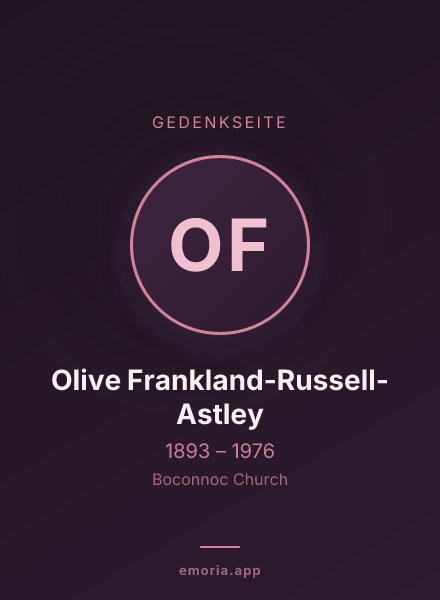 Gedenkportrait von Olive Frankland-Russell-Astley