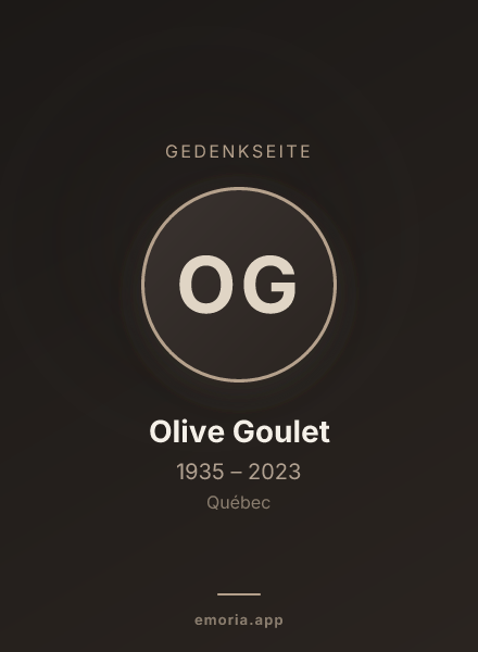Gedenkportrait von Olive Goulet