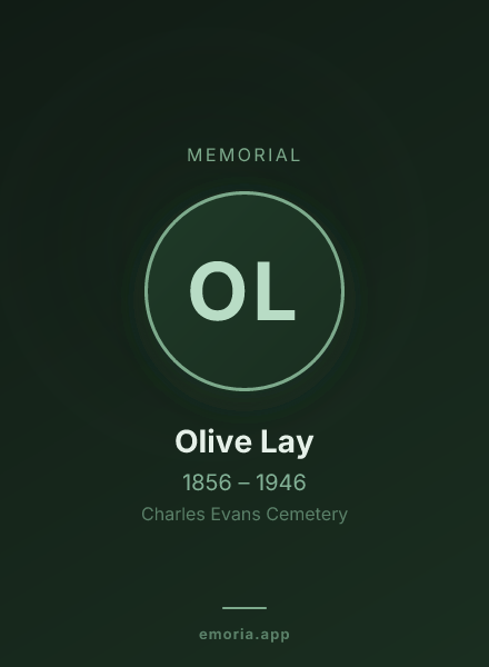 Memorial portrait of Olive Lay