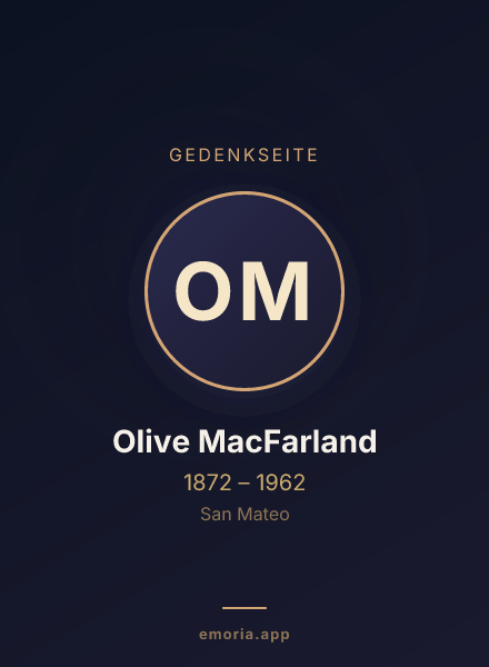 Gedenkportrait von Olive MacFarland