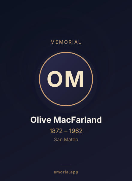 Memorial portrait of Olive MacFarland