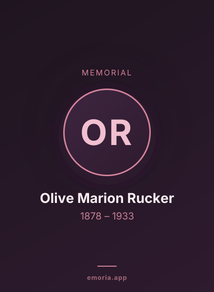Memorial portrait of Olive Marion Rucker