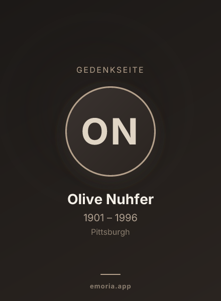 Gedenkportrait von Olive Nuhfer