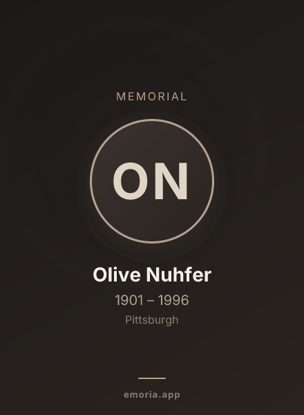 Memorial portrait of Olive Nuhfer