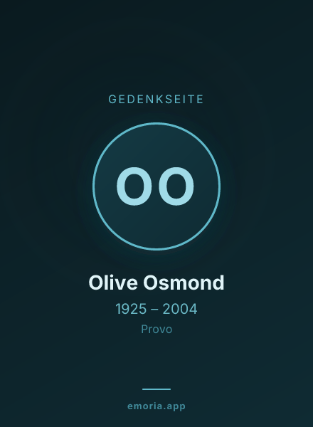 Gedenkportrait von Olive Osmond