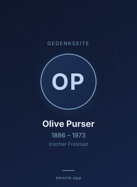 Gedenkportrait von Olive Purser