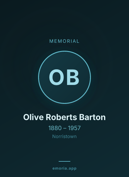Memorial portrait of Olive Roberts Barton