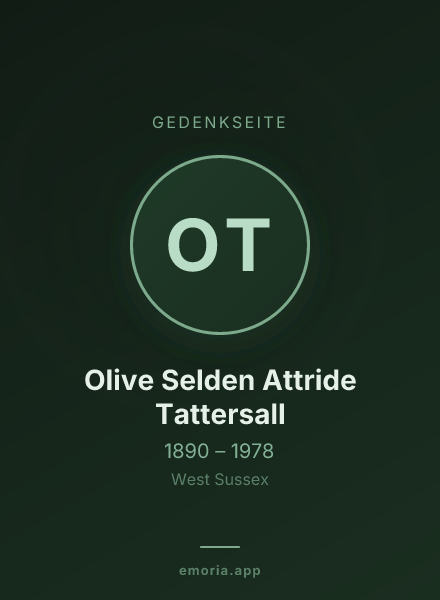 Gedenkportrait von Olive Selden Attride Tattersall