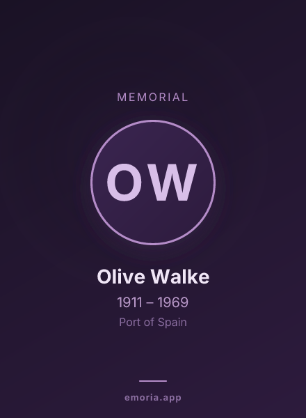 Memorial portrait of Olive Walke
