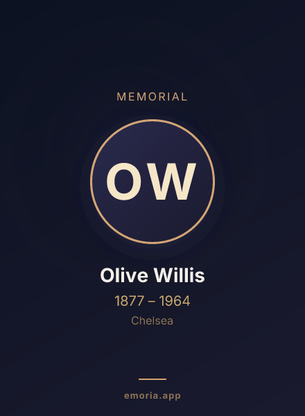 Memorial portrait of Olive Willis