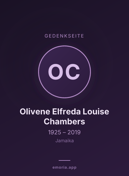 Gedenkportrait von Olivene Elfreda Louise Chambers