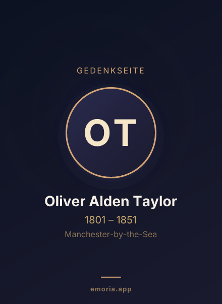 Gedenkportrait von Oliver Alden Taylor