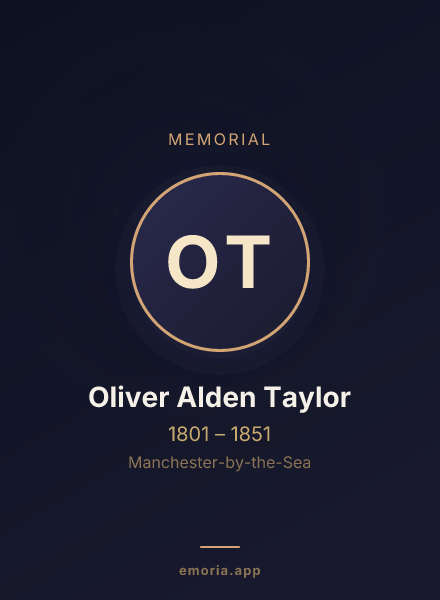 Memorial portrait of Oliver Alden Taylor