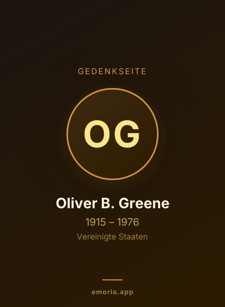 Gedenkportrait von Oliver B. Greene