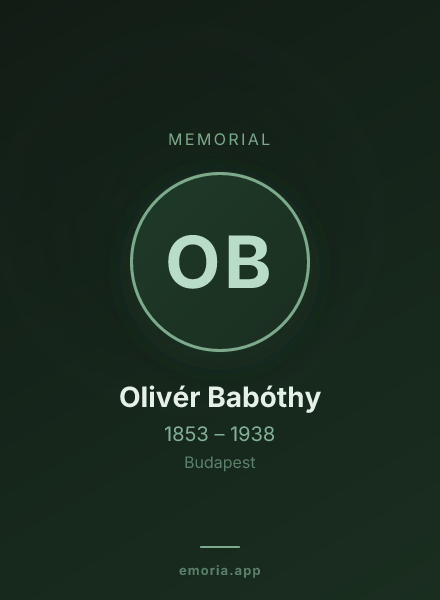 Memorial portrait of Olivér Babóthy