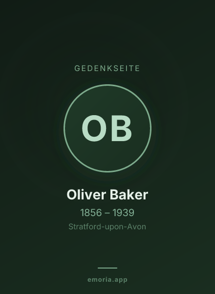 Gedenkportrait von Oliver Baker