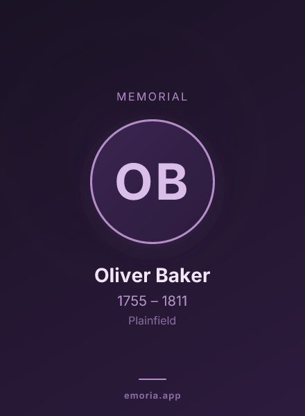 Memorial portrait of Oliver Baker