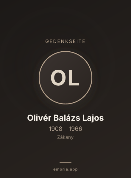 Gedenkportrait von Olivér Balázs Lajos