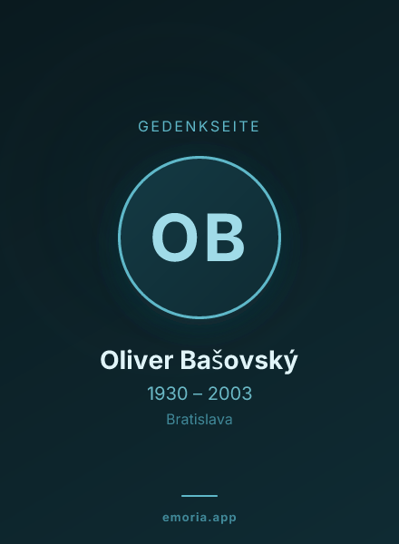 Gedenkportrait von Oliver Bašovský