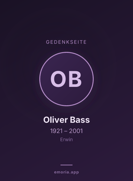 Gedenkportrait von Oliver Bass