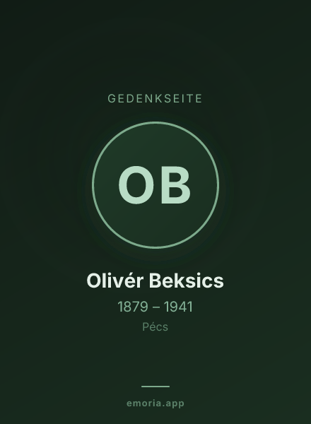 Gedenkportrait von Olivér Beksics