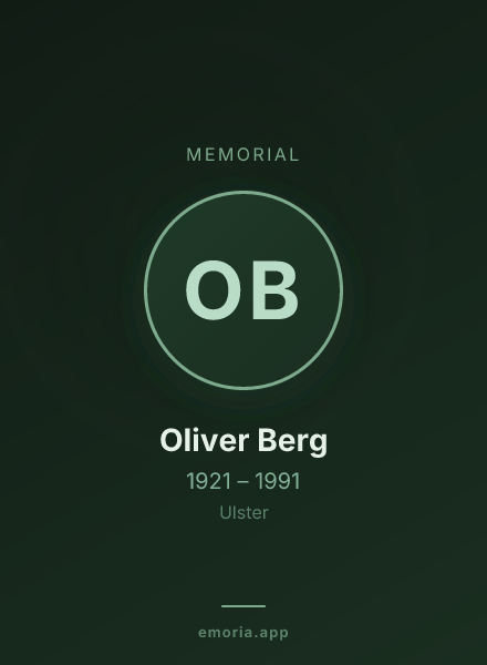 Memorial portrait of Oliver Berg