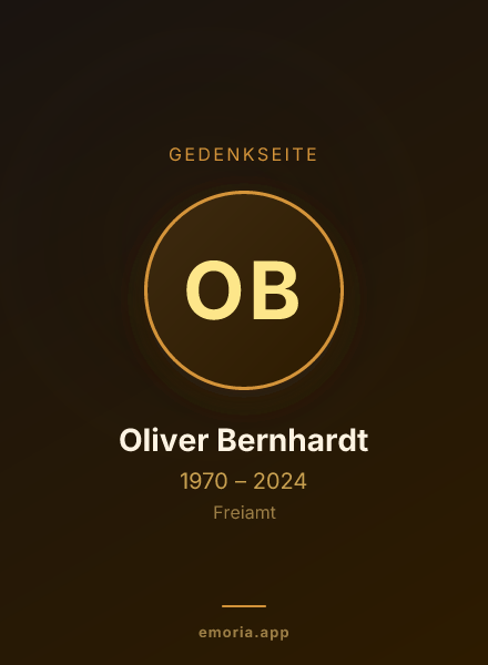 Gedenkportrait von Oliver Bernhardt