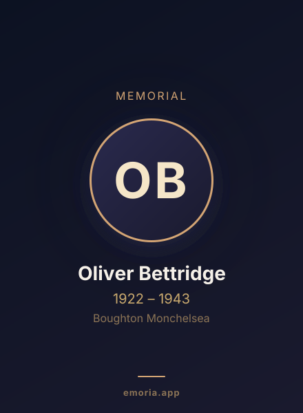 Memorial portrait of Oliver Bettridge