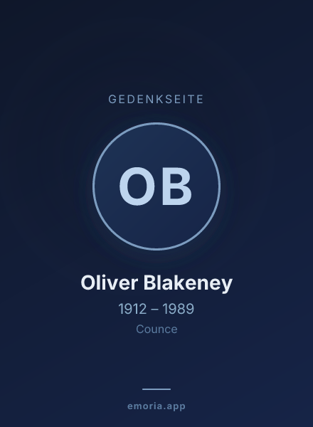 Gedenkportrait von Oliver Blakeney
