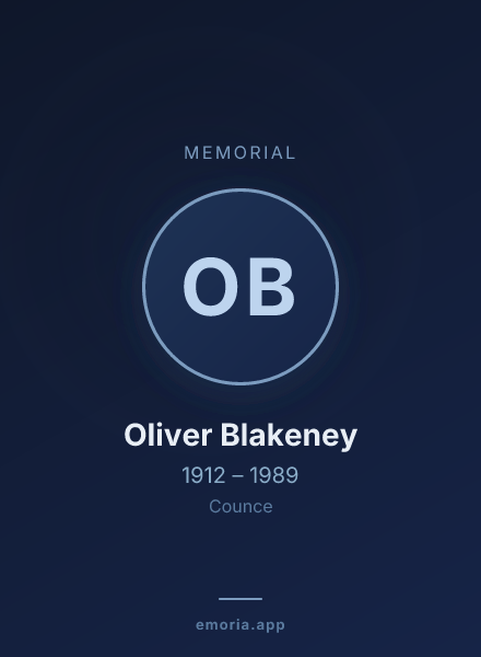 Memorial portrait of Oliver Blakeney