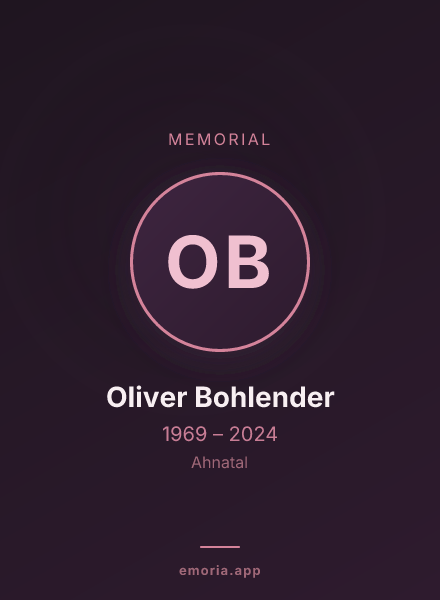 Memorial portrait of Oliver Bohlender