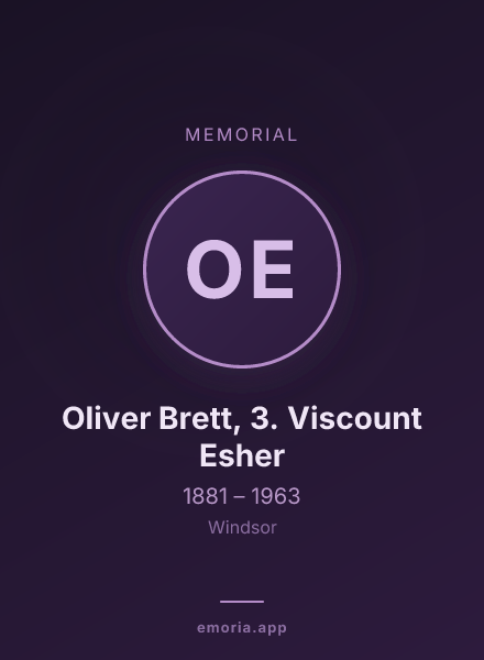 Memorial portrait of Oliver Brett, 3. Viscount Esher