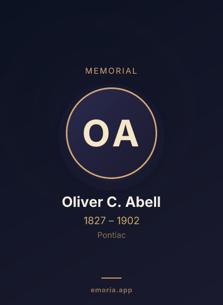 Memorial portrait of Oliver C. Abell