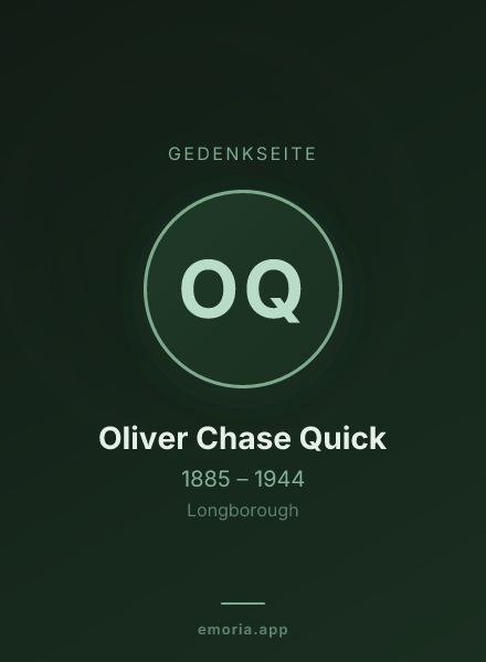 Gedenkportrait von Oliver Chase Quick