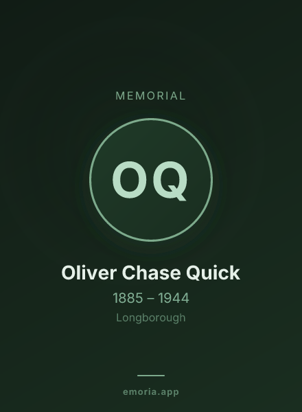 Memorial portrait of Oliver Chase Quick