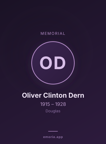 Memorial portrait of Oliver Clinton Dern
