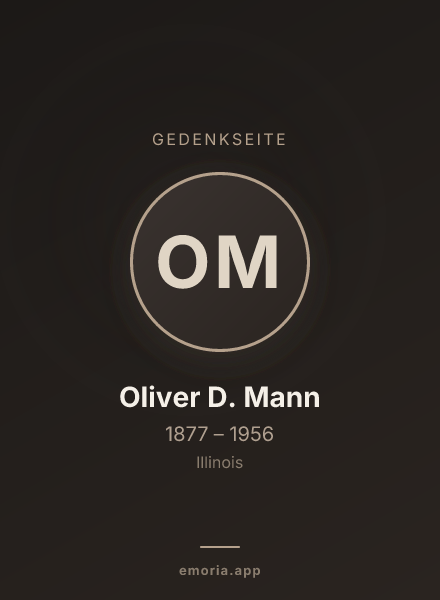 Gedenkportrait von Oliver D. Mann
