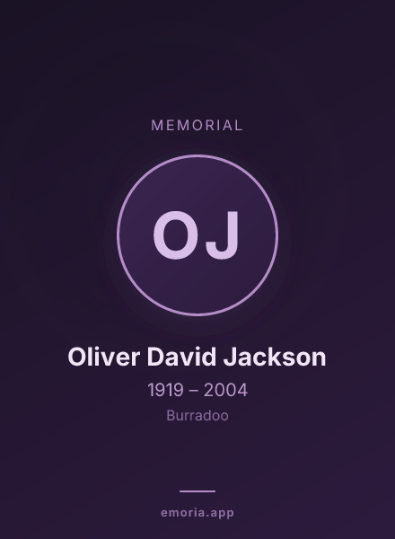 Memorial portrait of Oliver David Jackson