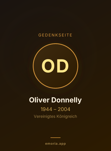 Gedenkportrait von Oliver Donnelly