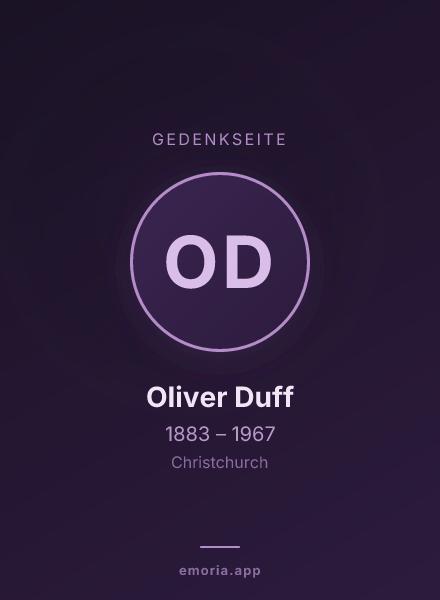 Gedenkportrait von Oliver Duff