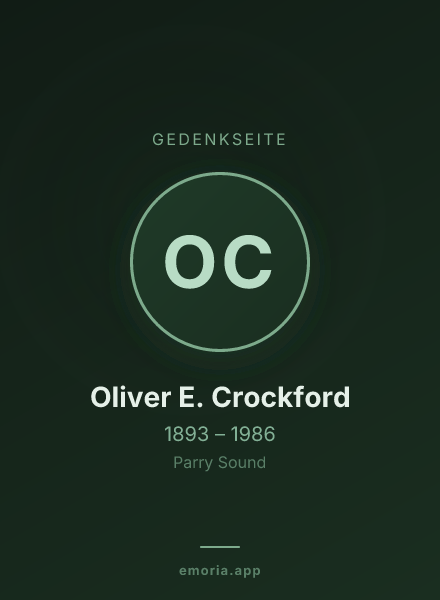 Gedenkportrait von Oliver E. Crockford