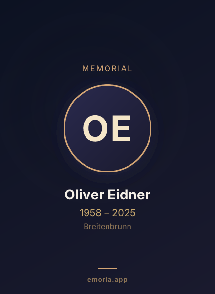 Memorial portrait of Oliver Eidner