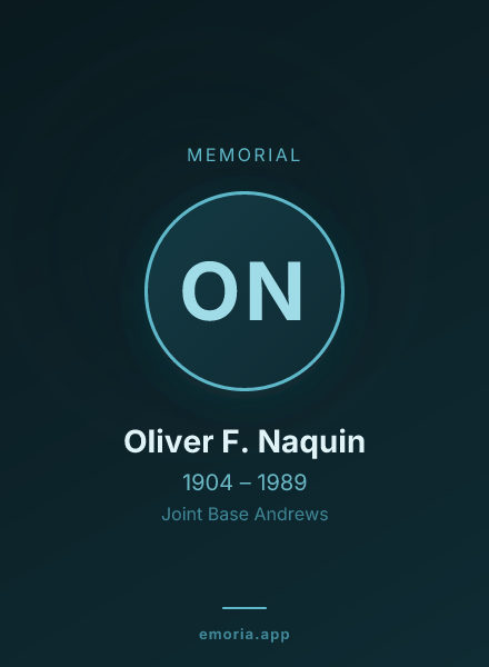 Memorial portrait of Oliver F. Naquin