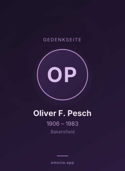Gedenkportrait von Oliver F. Pesch