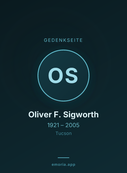 Gedenkportrait von Oliver F. Sigworth