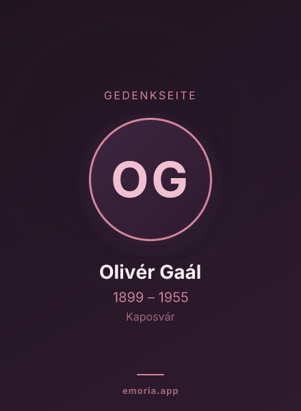 Gedenkportrait von Olivér Gaál