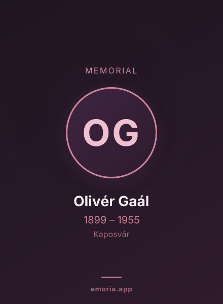 Memorial portrait of Olivér Gaál