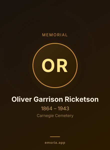 Memorial portrait of Oliver Garrison Ricketson